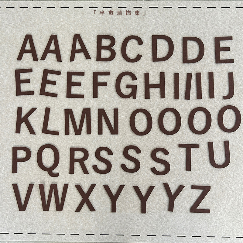 字母贴纸/26英文大写字母毛毡贴纸/自带背胶/搭配毛毡板使用