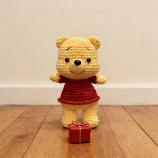 成品手工编织小熊维尼玩偶钩织diy毛线挂件摆件礼物送女朋友对象