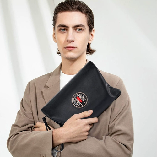 Вместительная и большая маленькая сумка клатч, сумка с петлей на руку, из натуральной кожи