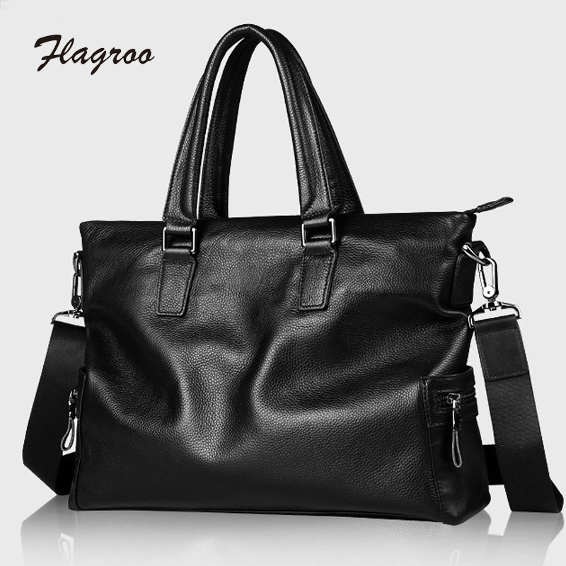 男包手提包横款牛皮休闲斜挎包软皮电脑包皮包男士公文包真皮商务