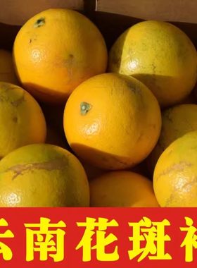云南褚时健实建褚花橙花斑果10斤新果纯甜无渣励志甜橙花斑橙高原