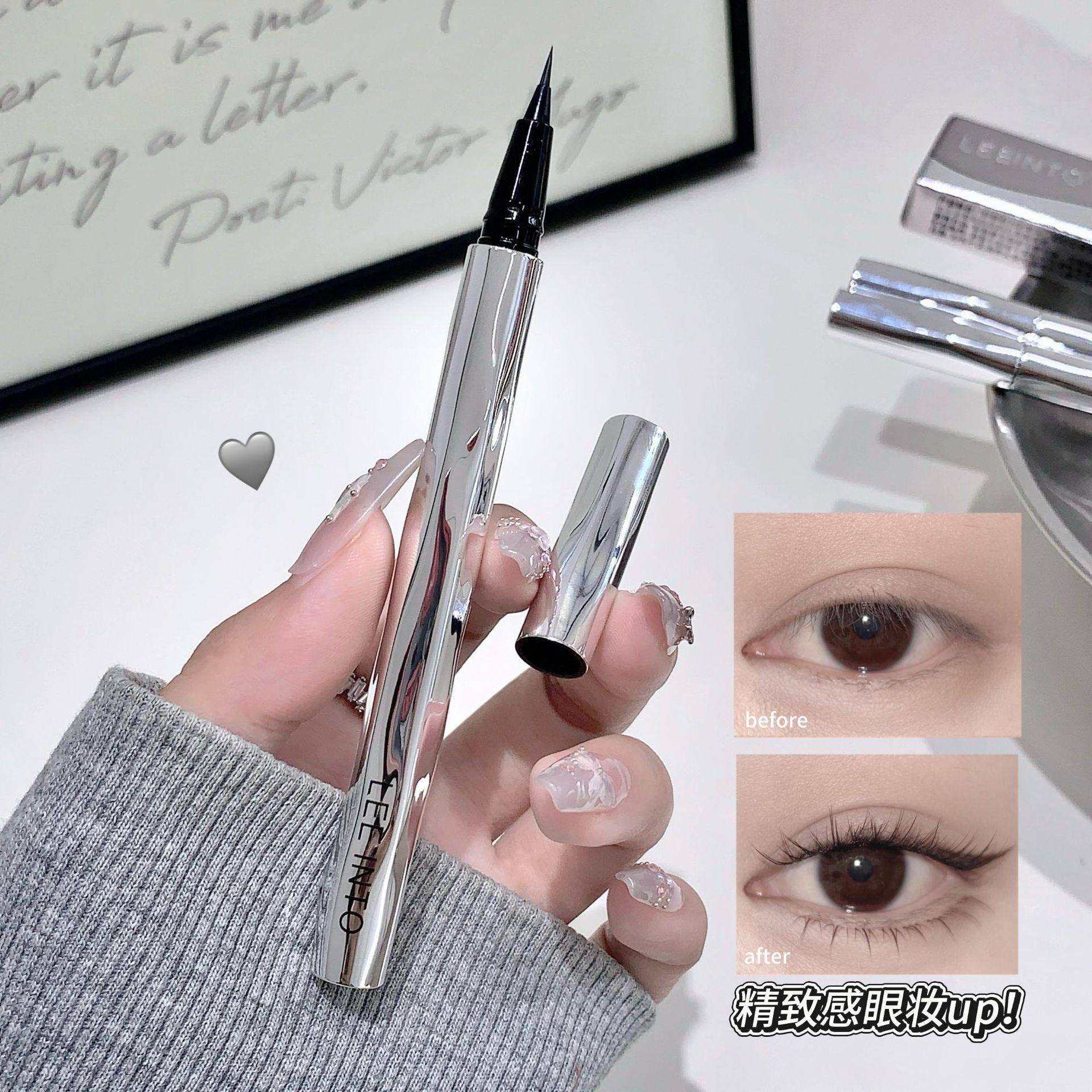 黑色自然梦笔生花眼线液笔防水防汗不晕染丝滑极细眼线笔跨境美妆,彩妆/香水/美妆工具,眼线,淘宝优惠券,粉丝福利购,淘宝优惠卷