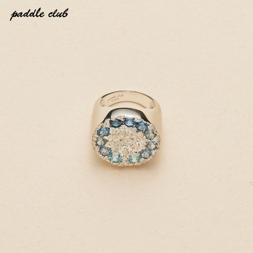 paddle club 花镶圆盘戒指925银