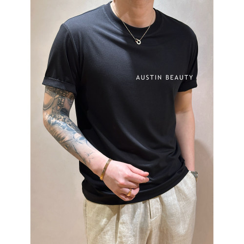 AUSTINBEAUTY【夏季口粮】醋酸莱赛尔圆领短袖T恤通勤百搭