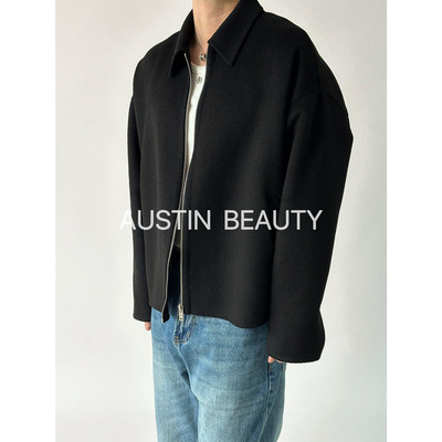 AUSTINBEAUTY【秋季新品】Ac精纺羊毛双面呢翻领简约上衣外套