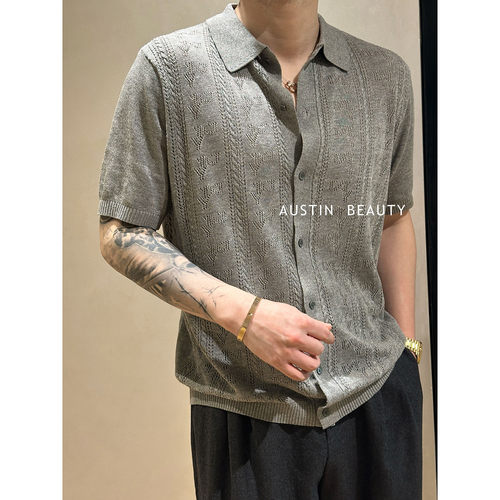 AUSTINBEAUTY【26s新品】西西里松弛感镂空绞花短袖开衫轻奢百搭