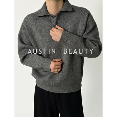 AUSTINBEAUTYU【极简主义】重磅950g通勤百搭polo针织衫