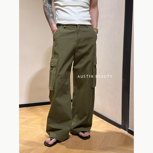 AUSTINBEAUTY【秋季上新】立体剪裁阔腿工装裤休闲裤直筒秋冬裤子