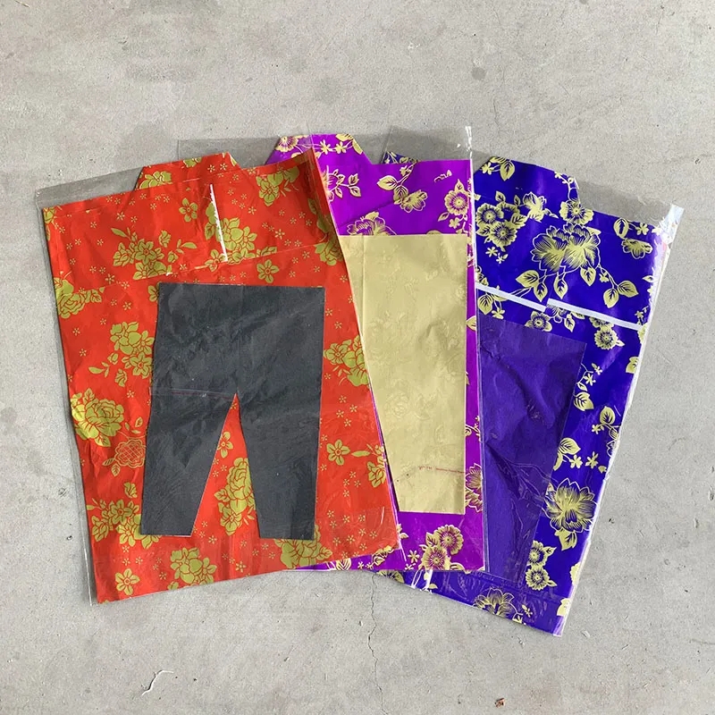 b2手工纸扎女士纸衣服单衣服套装裤子烧纸祭祀十一寒衣节纸衣裳