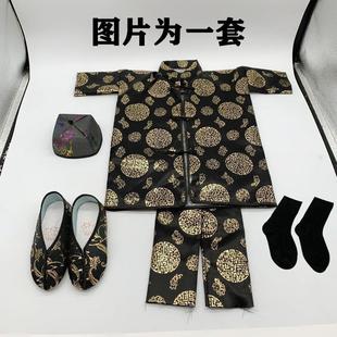 10套男女布料绸缎加棉寒衣鞋袜帽子烧纸祭祀上坟十月一布死人棉服