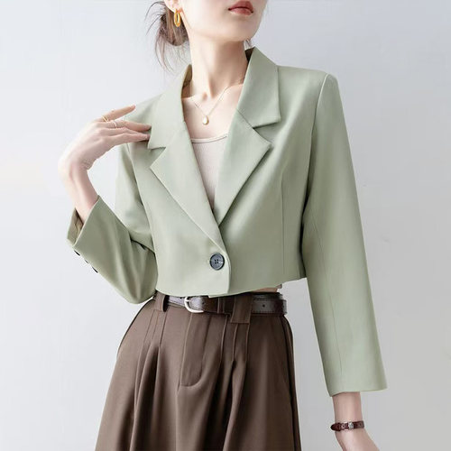 小西装黑色短款外套女小个子2025新款春秋小个子气质西服套装上衣