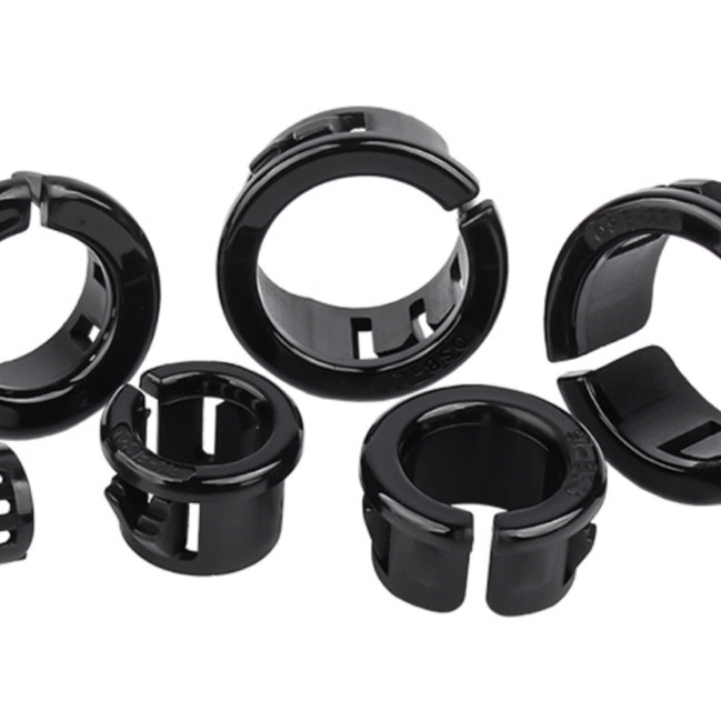 OSB开口式护线圈尼龙塑料弹性卡扣出线环过线圈保护环弹性机柜环