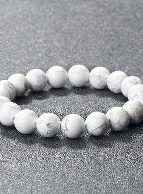 Natural White Howlite Real Stone Bracelet 6/8/10mm Beads0