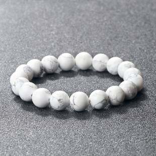 Real Stone 10mm White Beads0 Howlite Natural Bracelet