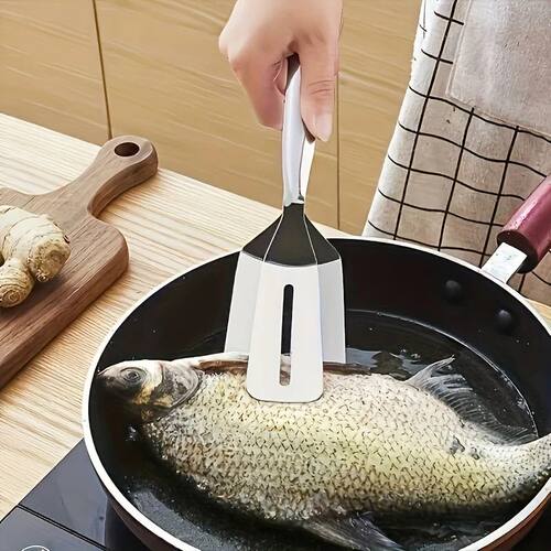1/3pc Stainless Steel Spatula with Clamp Picnic BBQ Clip Ton