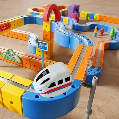 Rechargeable Magnetic Magical Track Car Toys DIY Race Car Tr