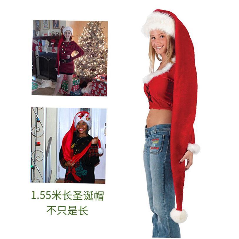 christmas decoration Extended adult plush Santa hat 圣诞帽