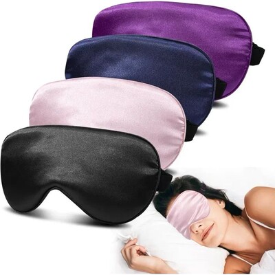 Soft Silk Sleep Mask Eye Masks for Sleep, 100% Blackout, Zer