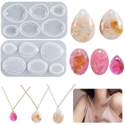 DIY Water Drop Pendant Mold Oval Epoxy Resin Silicone Earrin