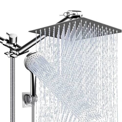 Shower Head Combo 8-12Inch High Pressure Rain Shower Head wi