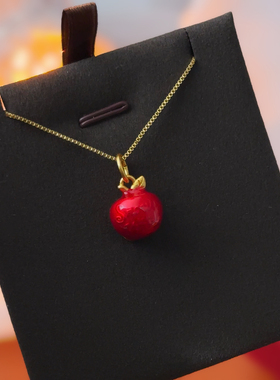 平安果项链女锁骨链潮网红可爱清新红色苹果吊坠ins饰品闺蜜礼物
