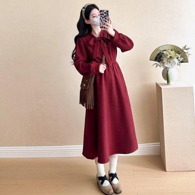 小个子氛围感过年服女春秋叠穿新款法式复古高腰显瘦小香风套装