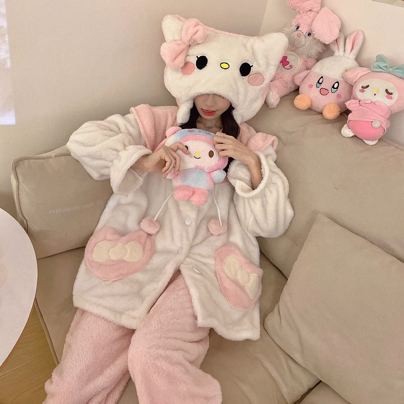 睡衣女秋冬款2024新款珊