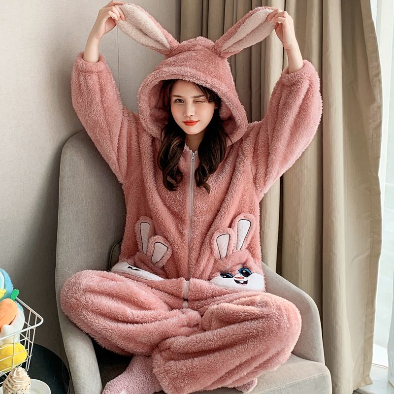 冬天连体睡衣珊瑚绒加厚