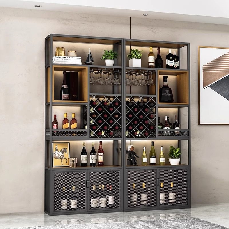 轻奢酒架酒柜落地简约餐厅酒吧酒柜葡萄酒杯收纳架红酒展示柜新款
