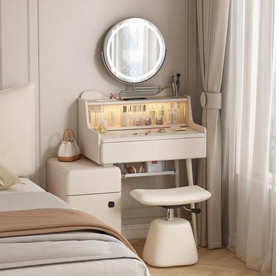 小户型卧室2025梳妆台储物柜一体床头带柜子书桌70公分可伸缩60cm