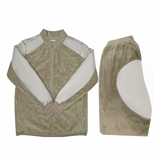 正版边巡保暖绒衣裤套装土黄抓绒衣加绒加厚抗静电绒衣套装