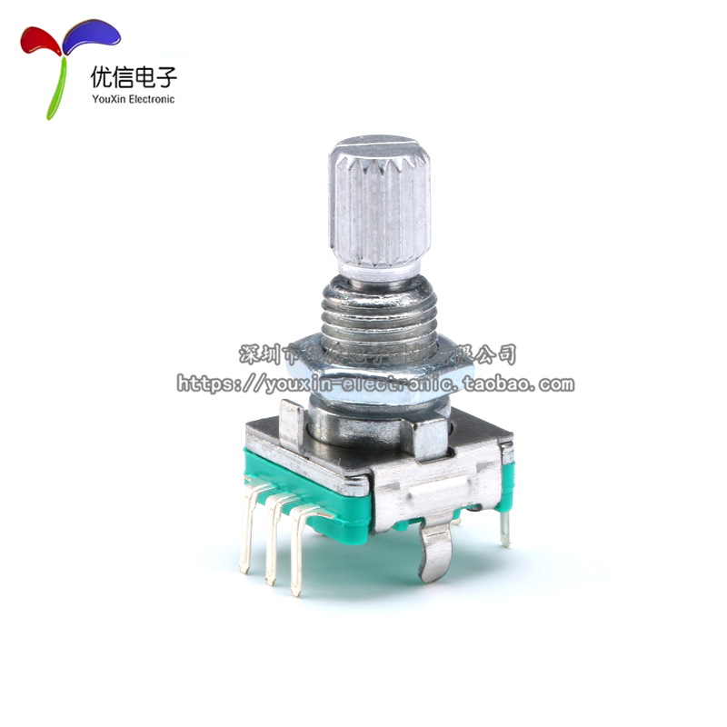 梅花柄 旋转编码器 开关/EC11/数字电位器 柄长15mm 带开关 5脚