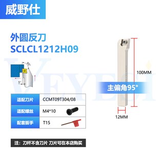 外圆车刀数控车床刀杆95度刀具刀片SCLCR2020K09/2525M12端面车刀