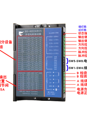 野火BH-MSD4805 2相步进电机驱动器128细分57 86 42步进电机驱动