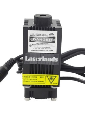 450nm 1W蓝光激光器模组1000mW 445nm激光头雕刻机5V 33*33*55mm