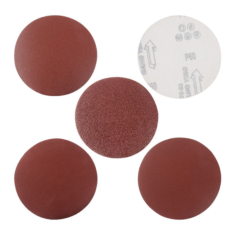 5寸植绒砂纸片125mm背绒拉绒自粘圆形木工干磨墙面抛光打磨机沙纸