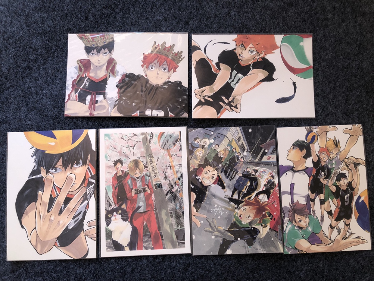 现货 排球少年原画展明信片 皇冠影山日向 坂下商店 樱花树三只猫