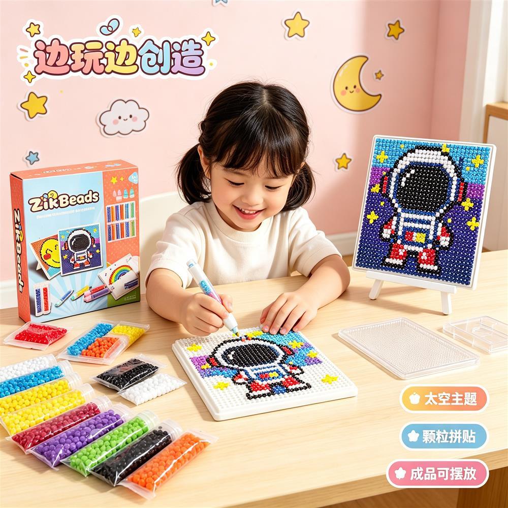 卡通DIY手工点珠画板拼豆免烫
