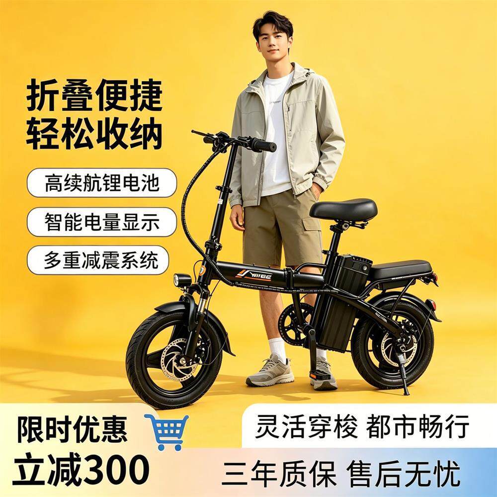电动车折叠电动自行车代驾专用便携小型电车助力电瓶车户外代步车