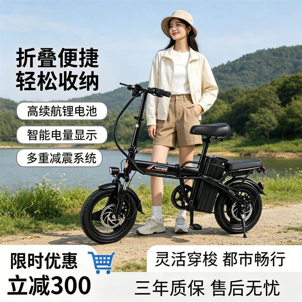 电动车代驾折叠电动自行车新国标可上牌锂电池轻便小型电瓶车户外
