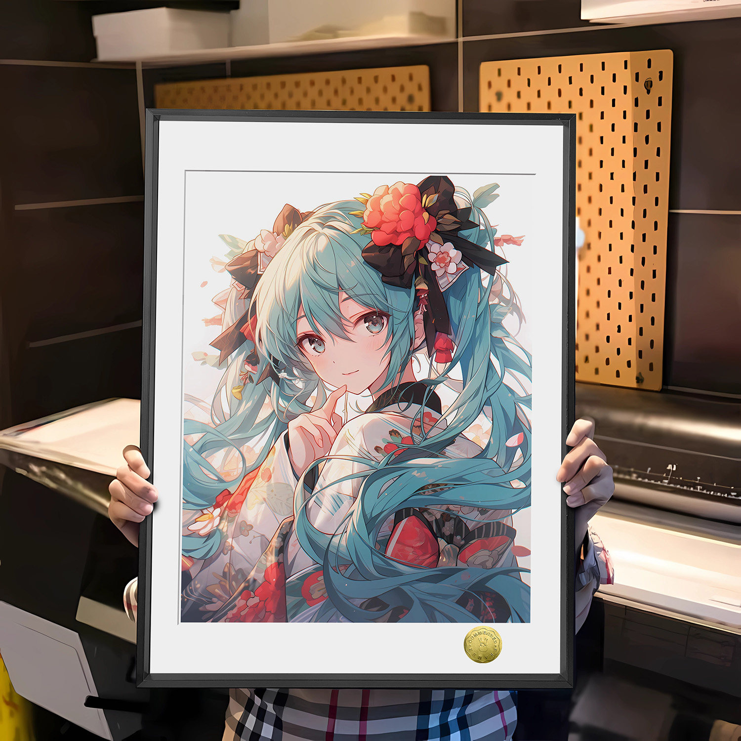 皇呱《可爱和服少女初音》 初音未来可爱和服少女初音周边装饰画