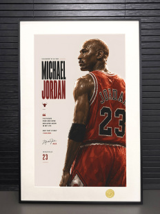 背影乔丹NBA芝加哥公牛队迈克尔乔丹篮球之神GOAT装饰画