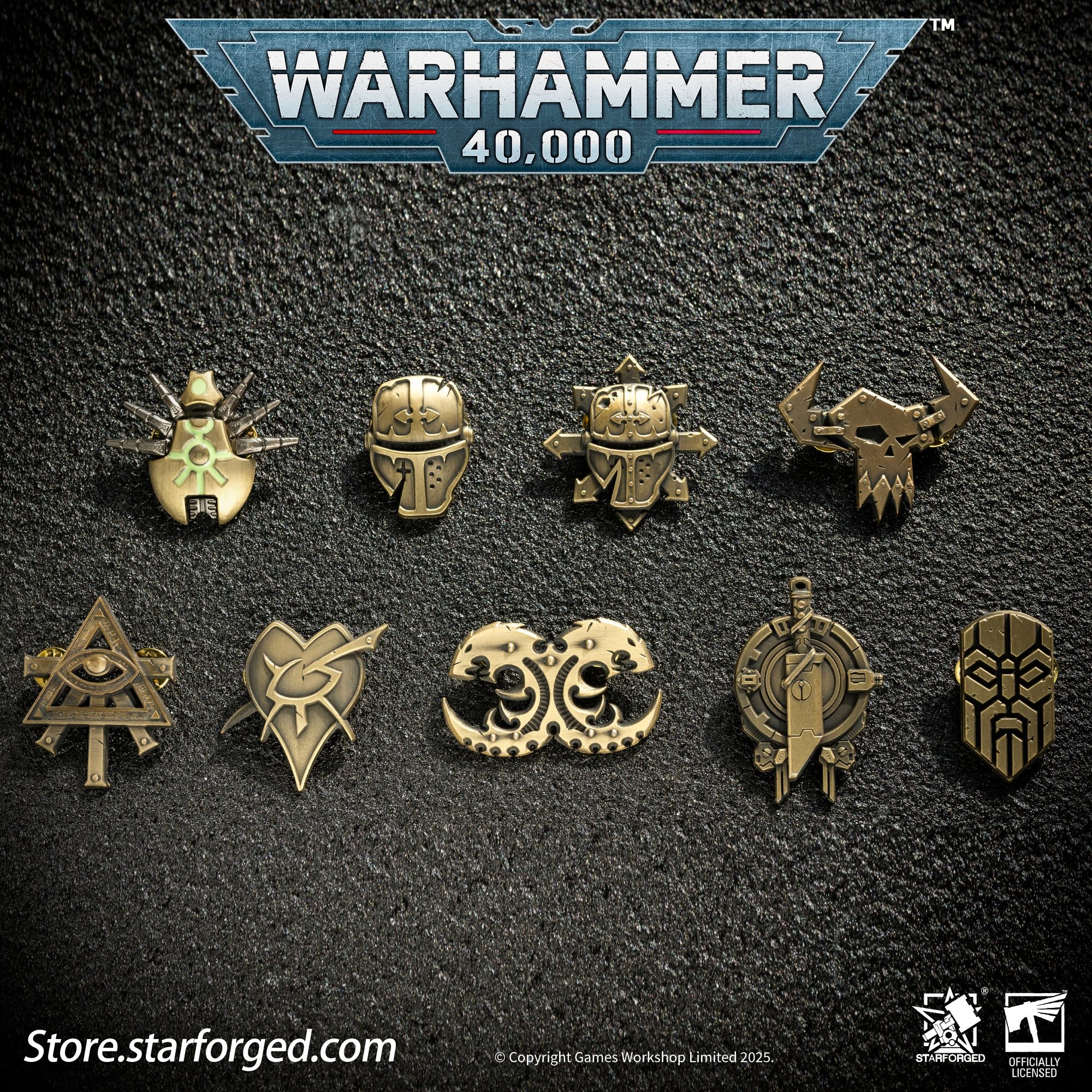 Starforged星辰铸造 战锤40K周边挂饰外星势力徽章合集合金胸针