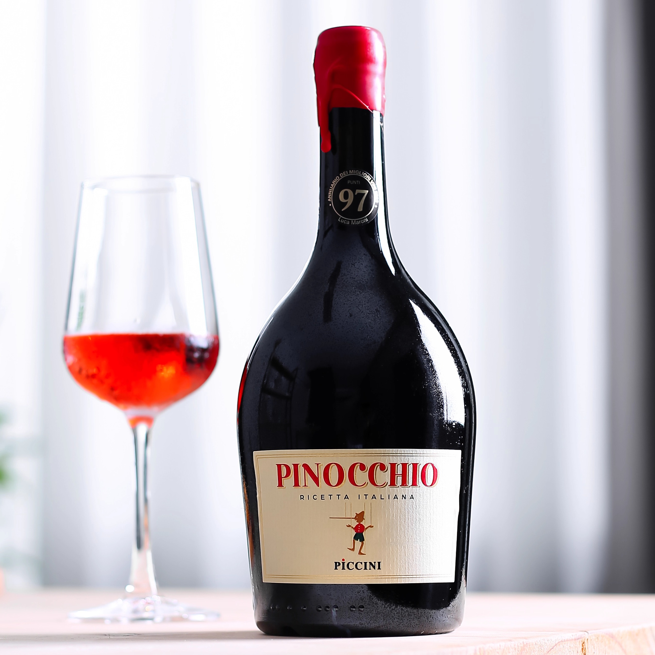 原装进口！意大利彼奇尼匹诺曹红酒pinocchio奇遇13度半甜葡萄酒