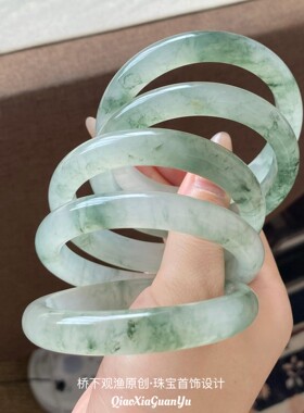 新疆金丝玉手镯天然冰种天山翠