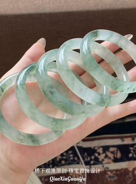 天然雪翠新疆天山翠手镯玉镯女