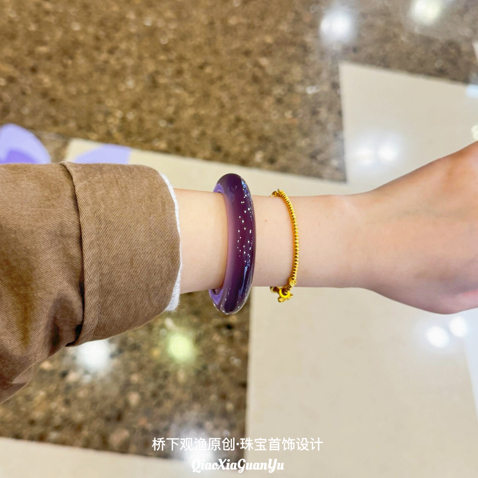 天然玛瑙手镯女紫罗兰冰种玉镯子
