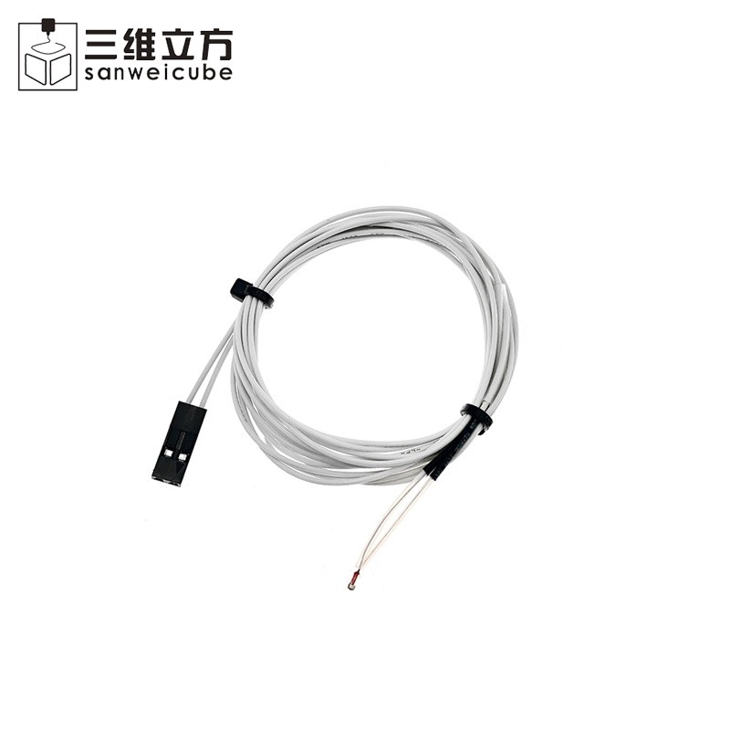 NTC 单端玻封热敏电阻温度传感线 带端子 100K 1% 3950