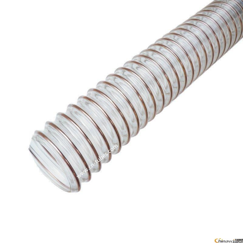 pu木工机械通风除尘风管聚氨酯钢丝伸缩软管耐磨耐油塑料波纹管