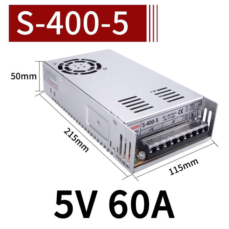 明纬NES/S-350W400-24v15a工业5V监控12v变压器直流开关电源盒48v